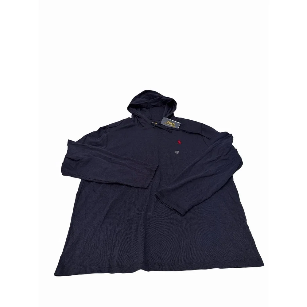 Polo Ralph Lauren Men's Hooded Long Sleeve Shirt Drawstring Cotton Navy XL NWT